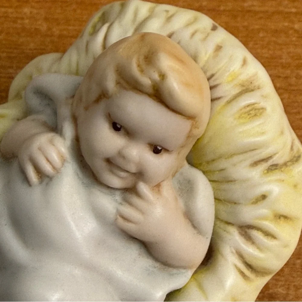 Vintage baby Jesus in manger nativity‎ figuring